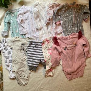 10 piece bundle baby clothing sizes NB-3mos